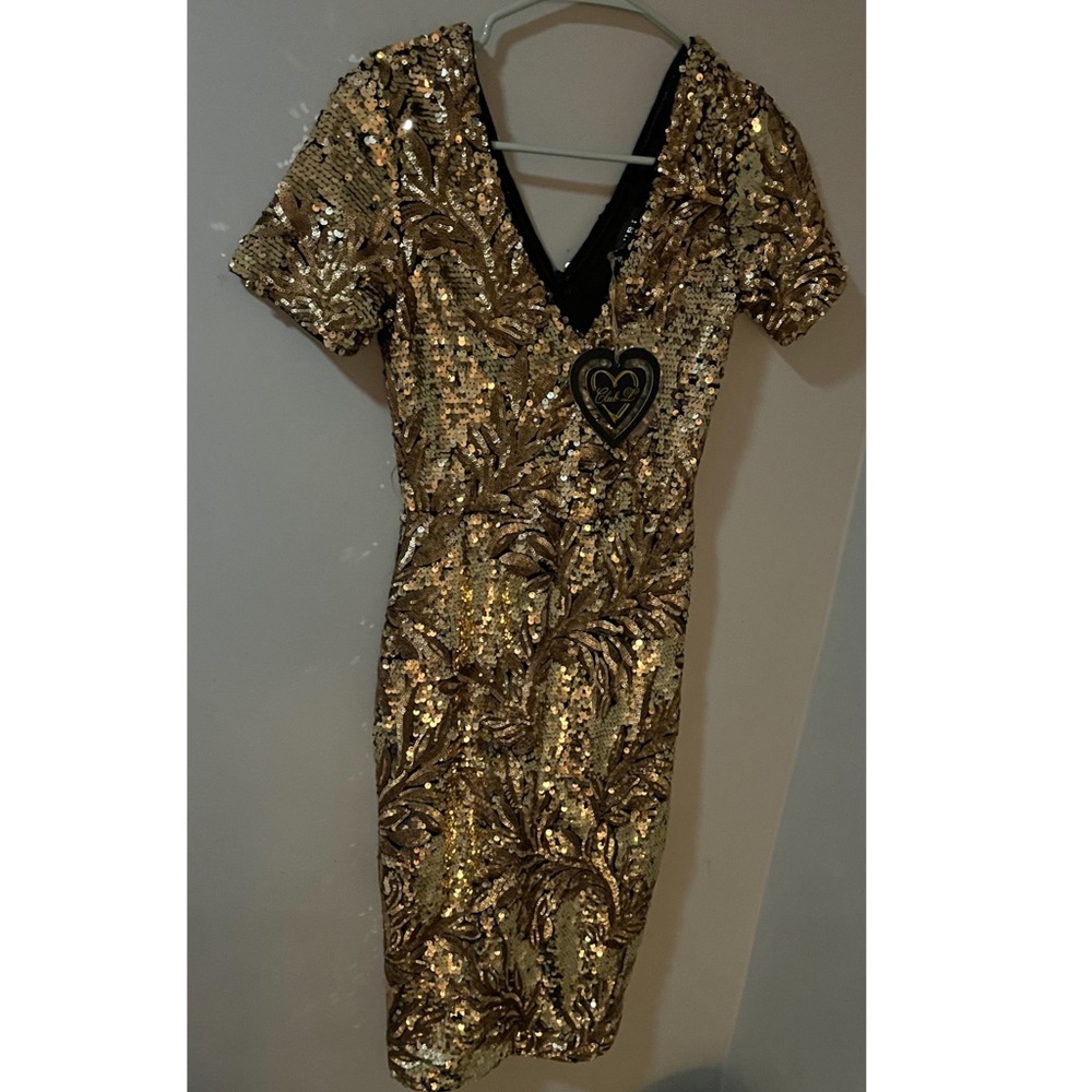 ASOS Club L Sequin Midi Dress with Cap Sleeve